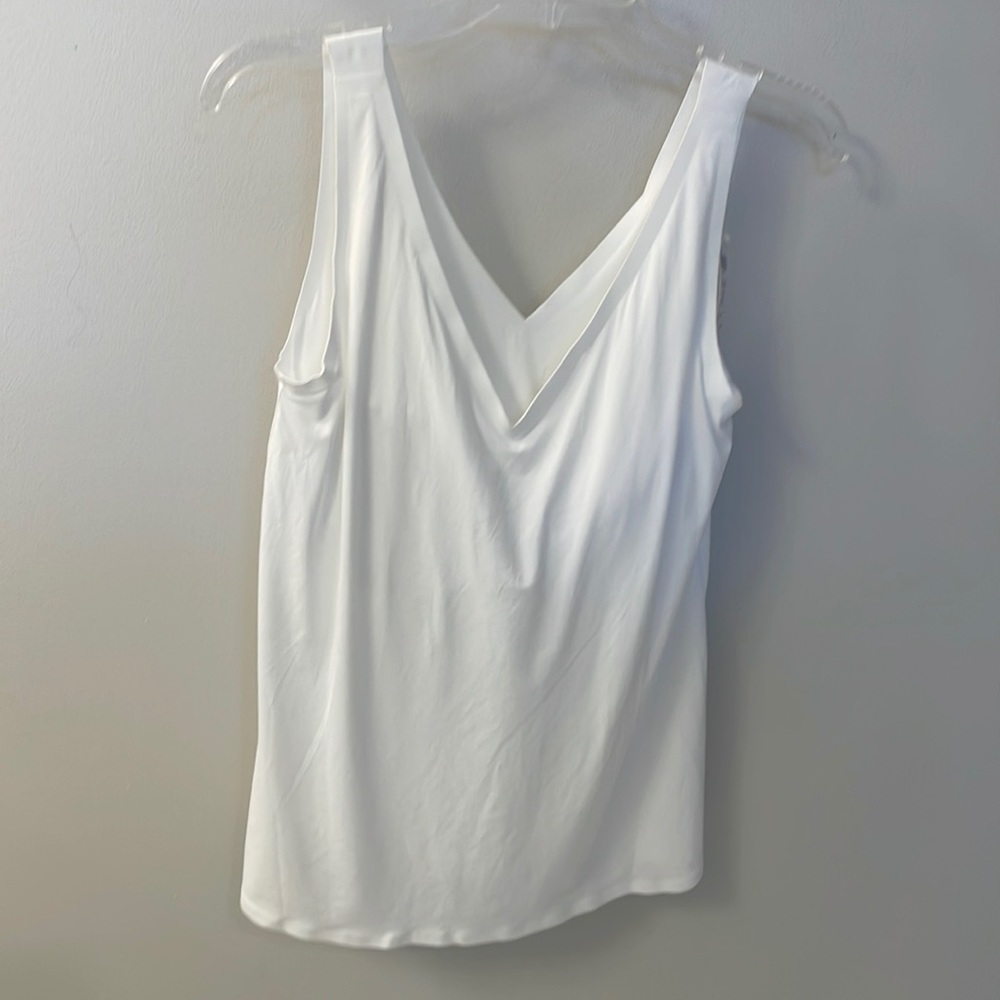 Soma XL tank with bra shapewear in bright white.